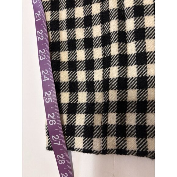 MOSCHINO Love Retro Plaid Pants 100% Wool Black White Size 8 - Picture 7 of 7